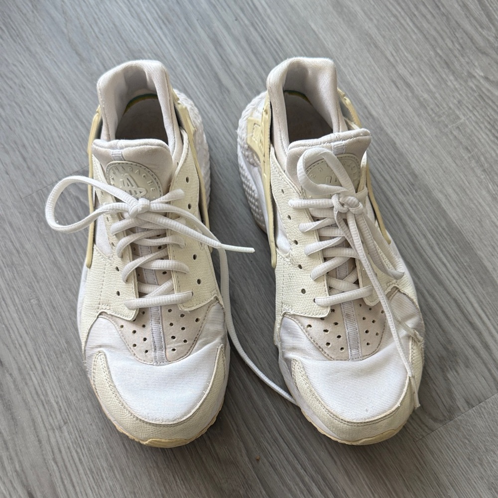 Nike White and Cream Air Sneakers